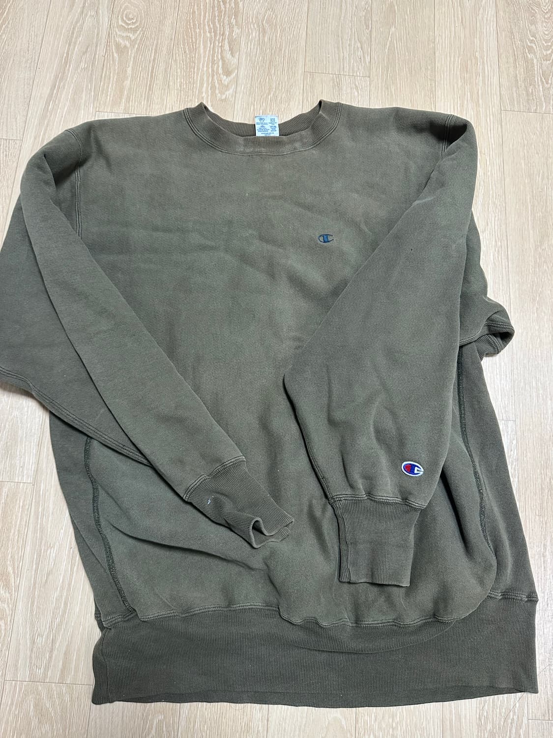 90s 챔피온 리버스위브 맨투맨 카키 2xl 상품이미지1