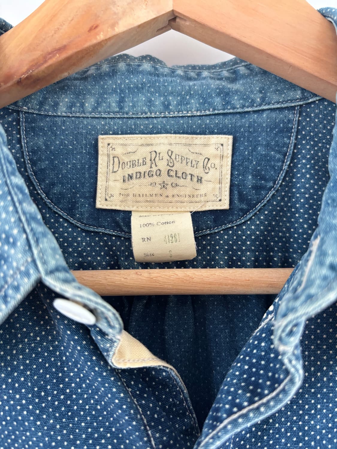 [S] RRL 폴카 도트 워크셔츠 인디고 상품이미지4