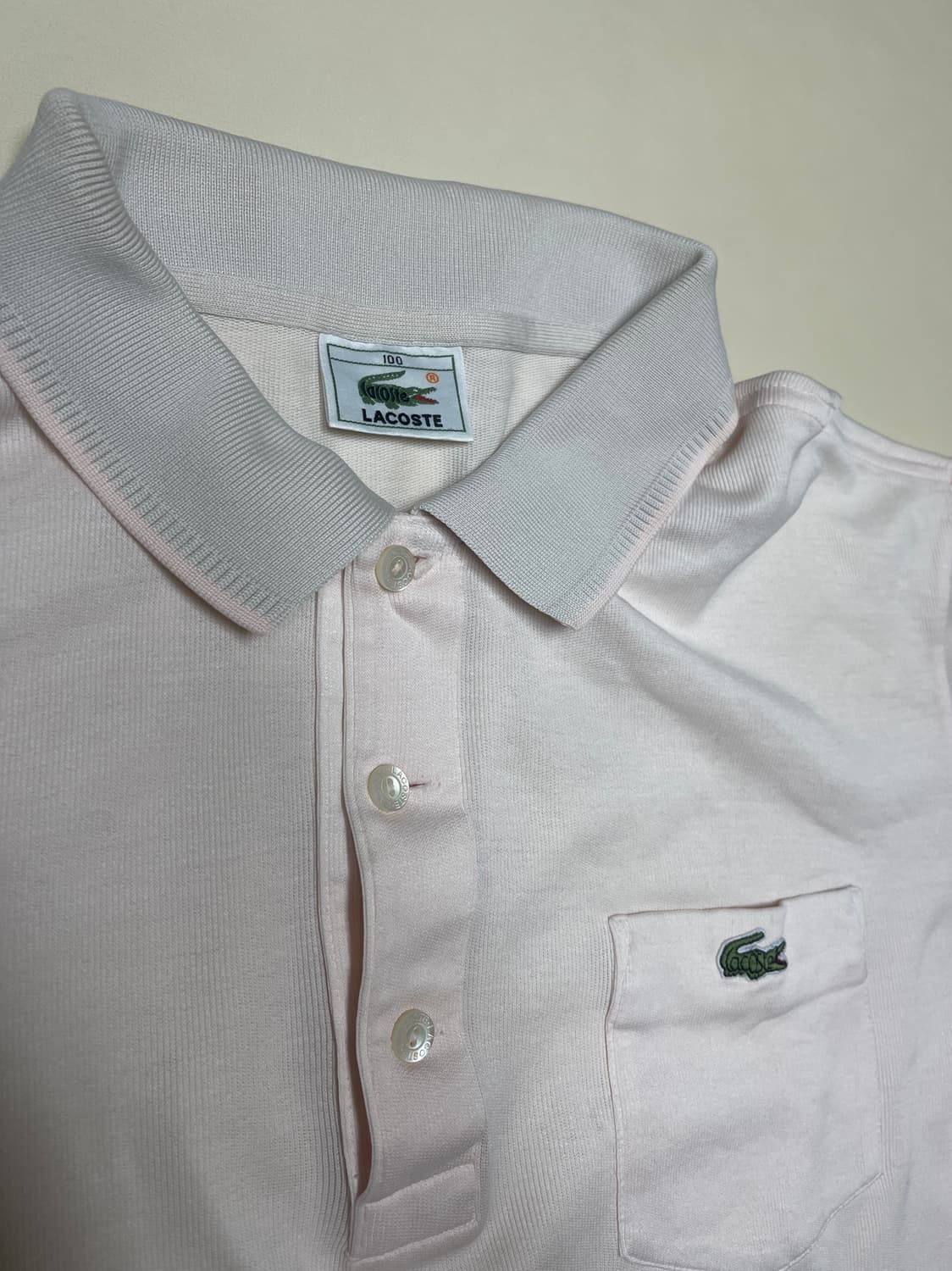 라코스테 연핑크 긴팔 카라티 100 상품이미지3