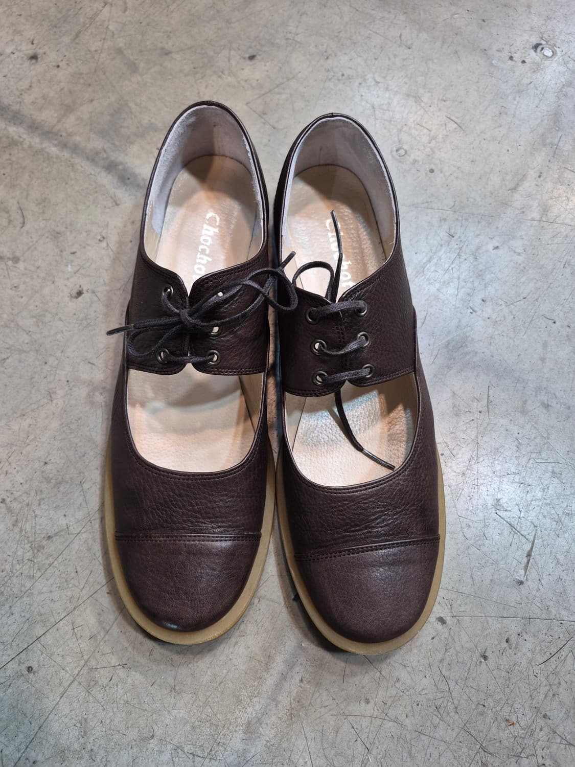 Chocho 초코 브라운 레이스업 단화 상품이미지1