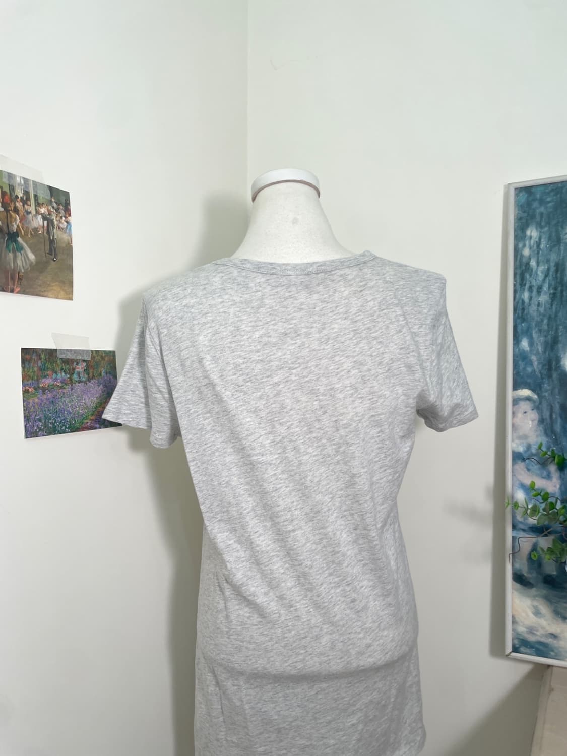 GAP melange gray logo point half top 상품이미지4
