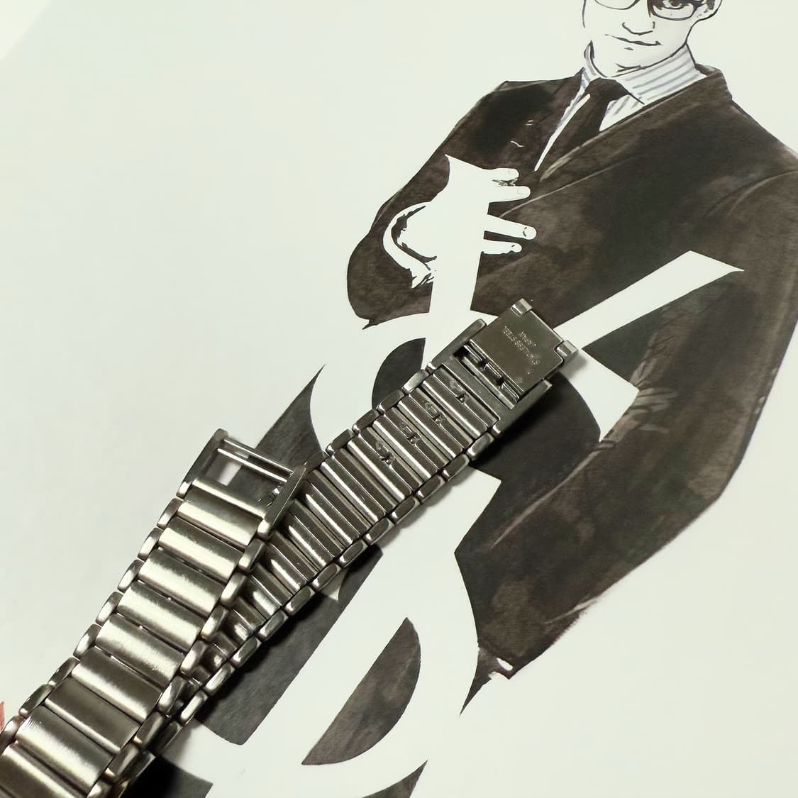 빈티지 YSL 생로랑 콤비 메탈 브레이슬릿 쿼츠 시계 상품이미지5