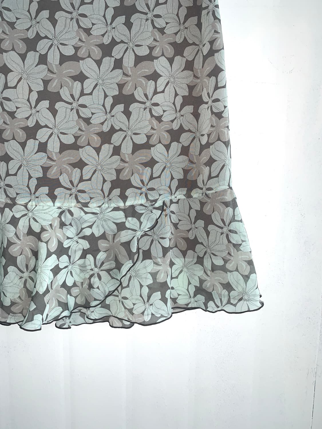 Mint Floral Sheer Midi Skirt 상품이미지8
