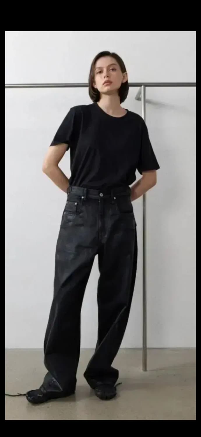 Yiyae 블랙 코팅진 small 상품이미지2