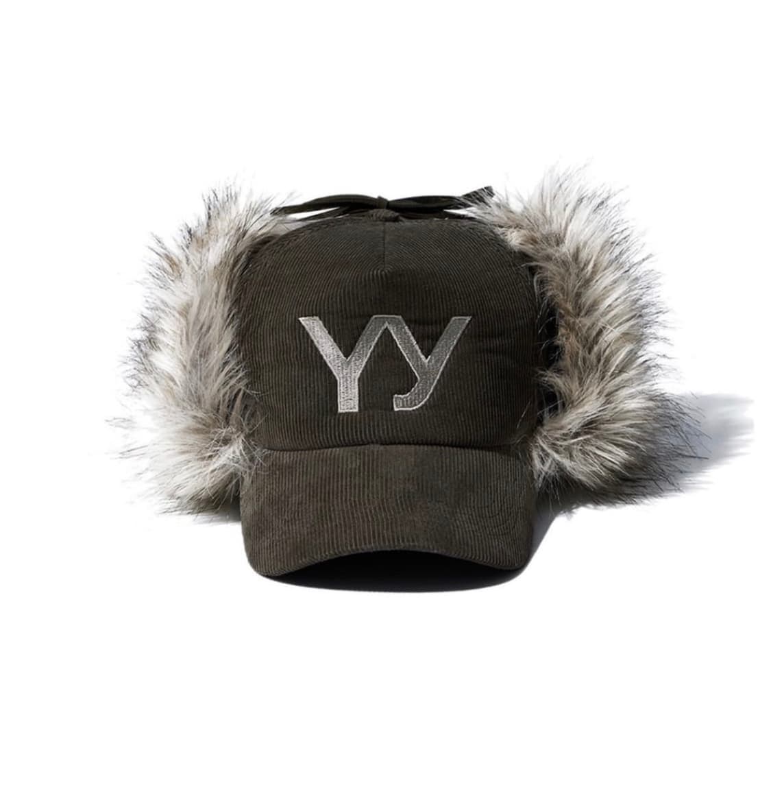 Open yy 퍼 모자 카키 상품이미지1