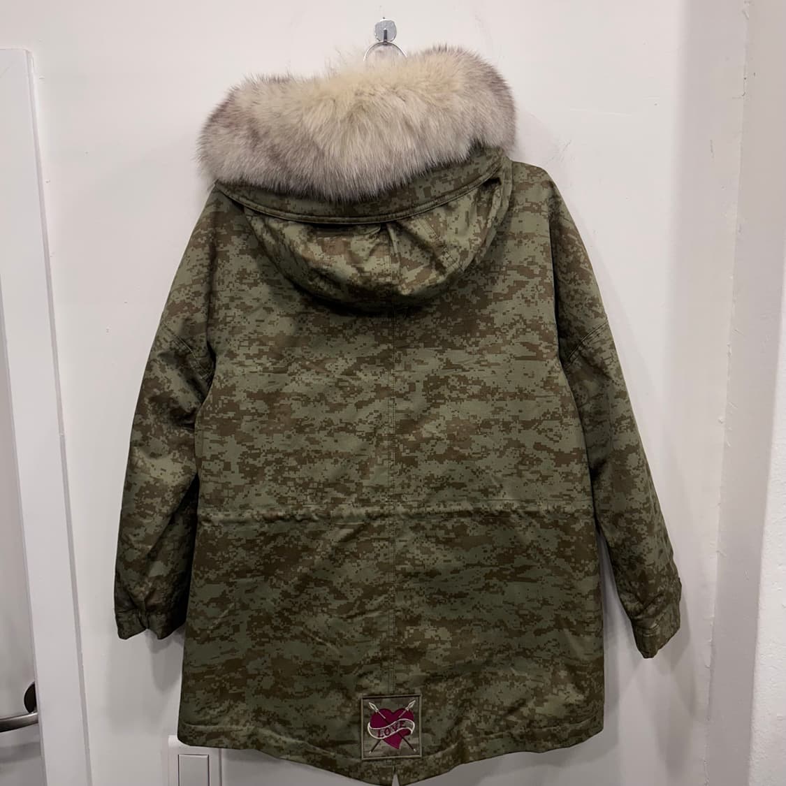 탑 이슈 폭스모헤어 밀리터리 패턴 야상 패딩 상품이미지5