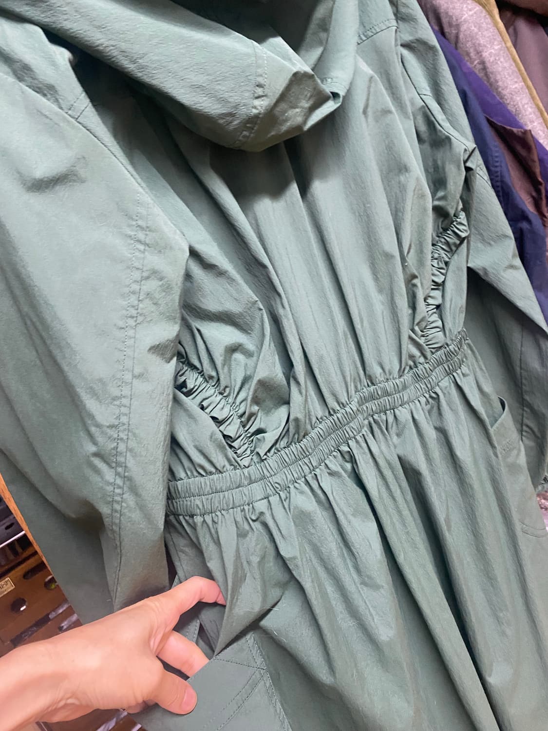 JUCY JUDY 그린 후드 롱 원피스 S 상품이미지6