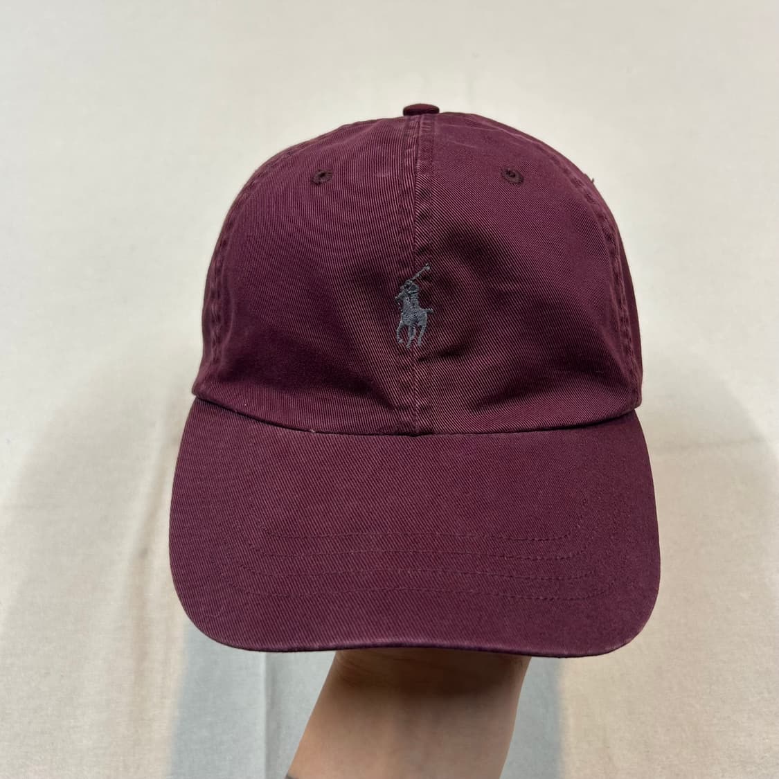 폴로 랄프로렌 버건디 볼캡 모자 가죽스트랩 정품 상품이미지2