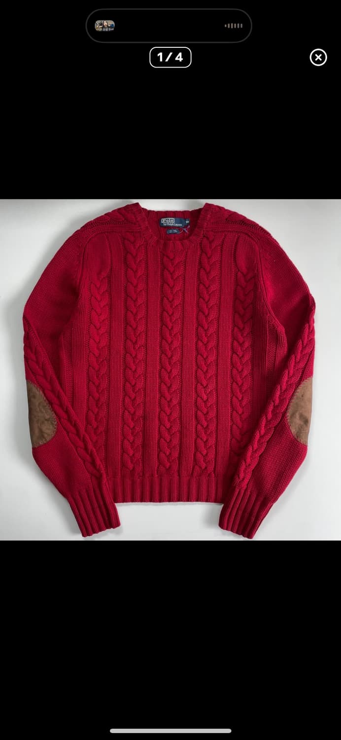 Polo 폴로 랄프로렌 피셔맨 리넨코튼 엘보 스웨이드 니트 상품이미지1