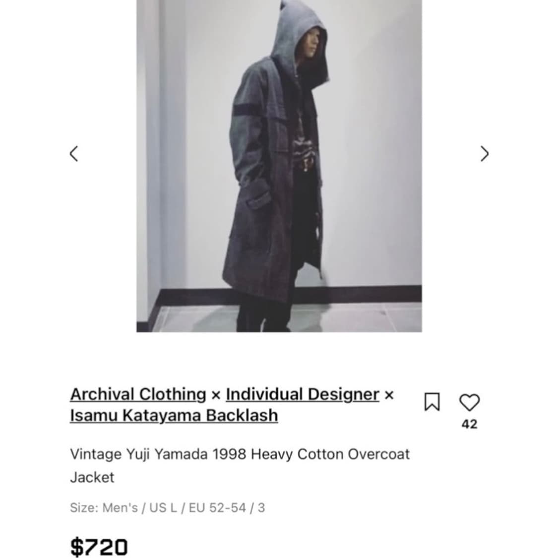 야마다 유지 90‘s 울 후드 자켓 상품이미지2