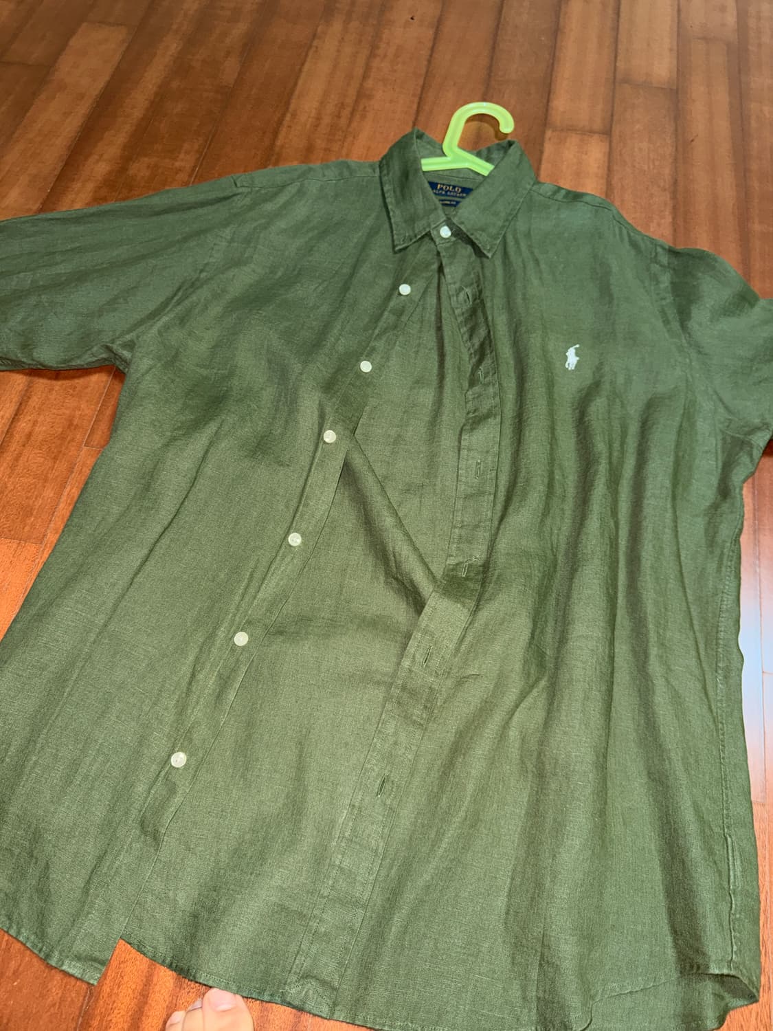 폴로 린넨셔츠 올리브색 상품이미지2