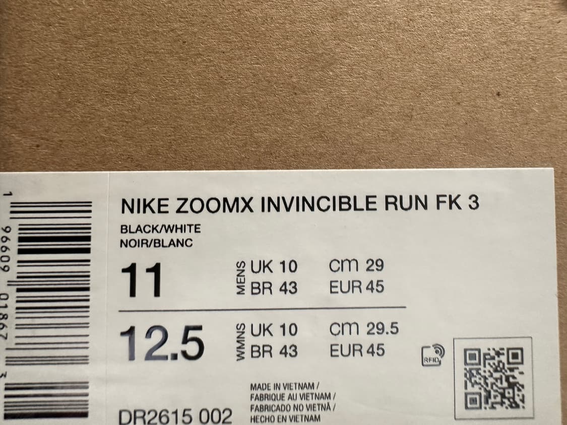 나이키 줌X 인빈서블런3 블랙 290 상품이미지3