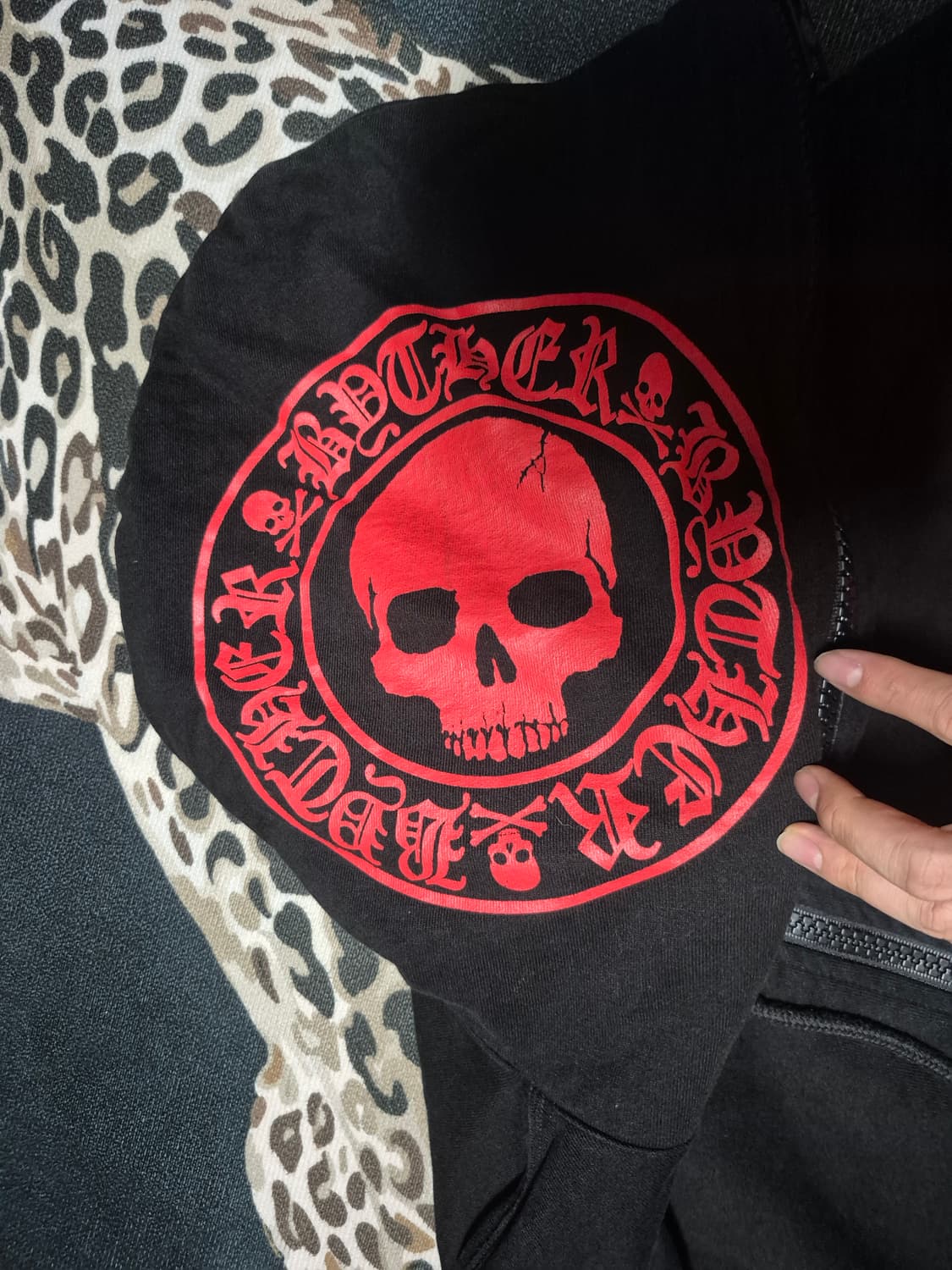 바이더알 풀 집 스컬 프린팅 후드집업 F 상품이미지4