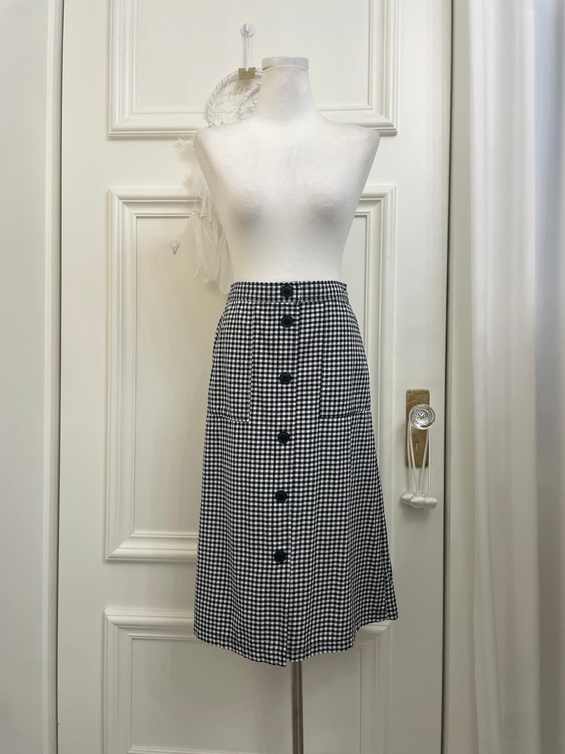 black gingham check button point banding 상품이미지1