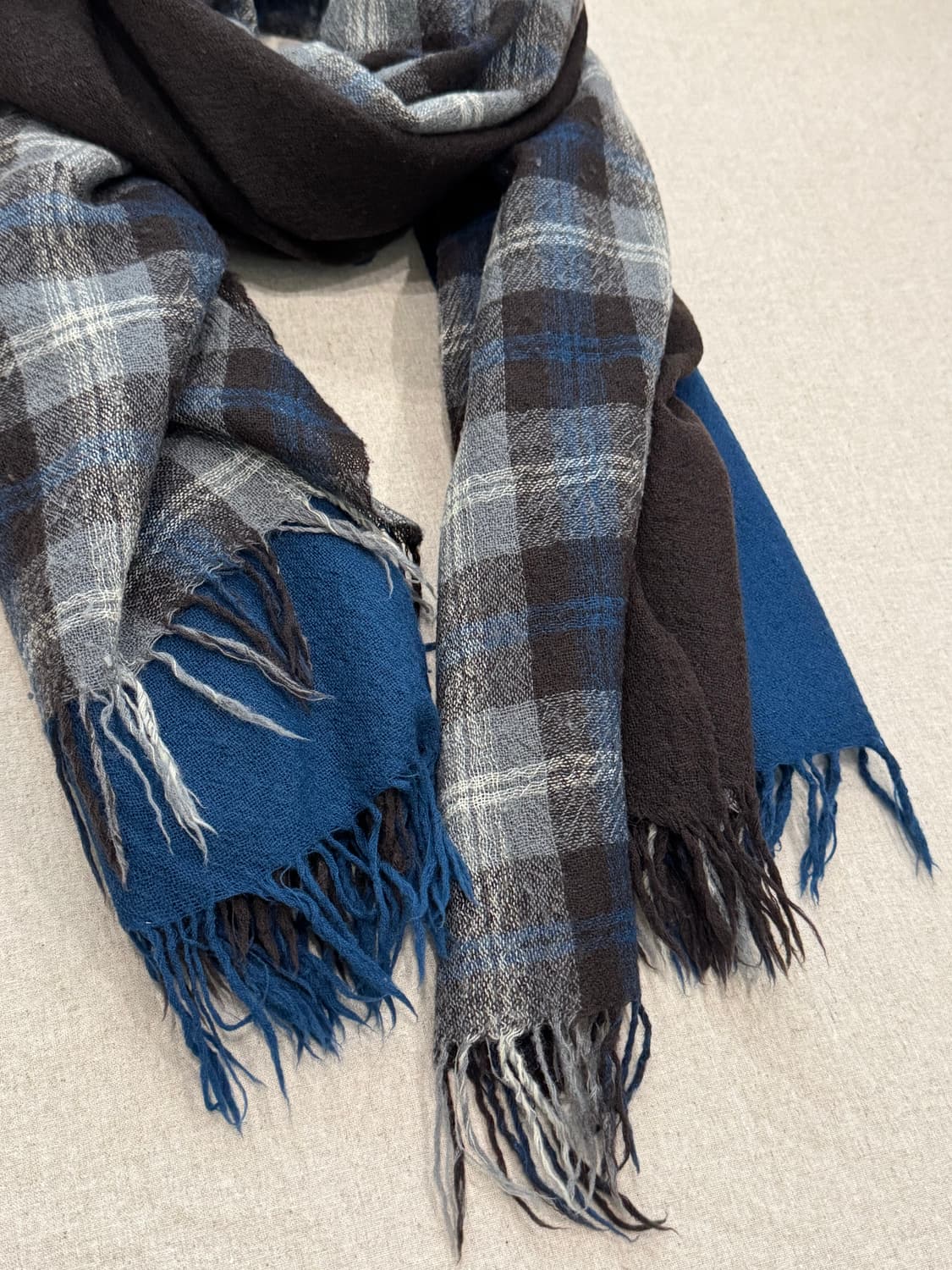 요지야마모토 레이어드 울 머플러 상품이미지4