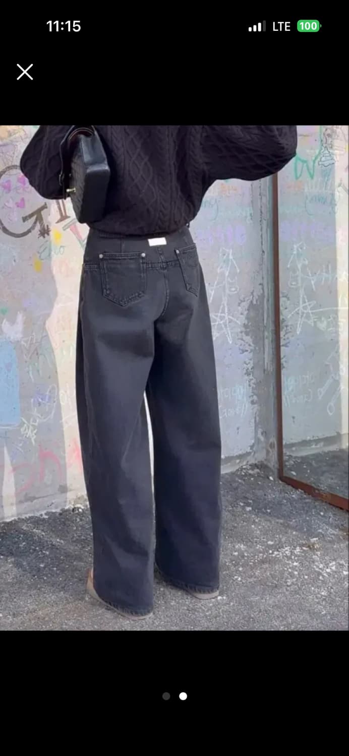 돈비레잇 투턱 와이드데님 흑청 xs 상품이미지4