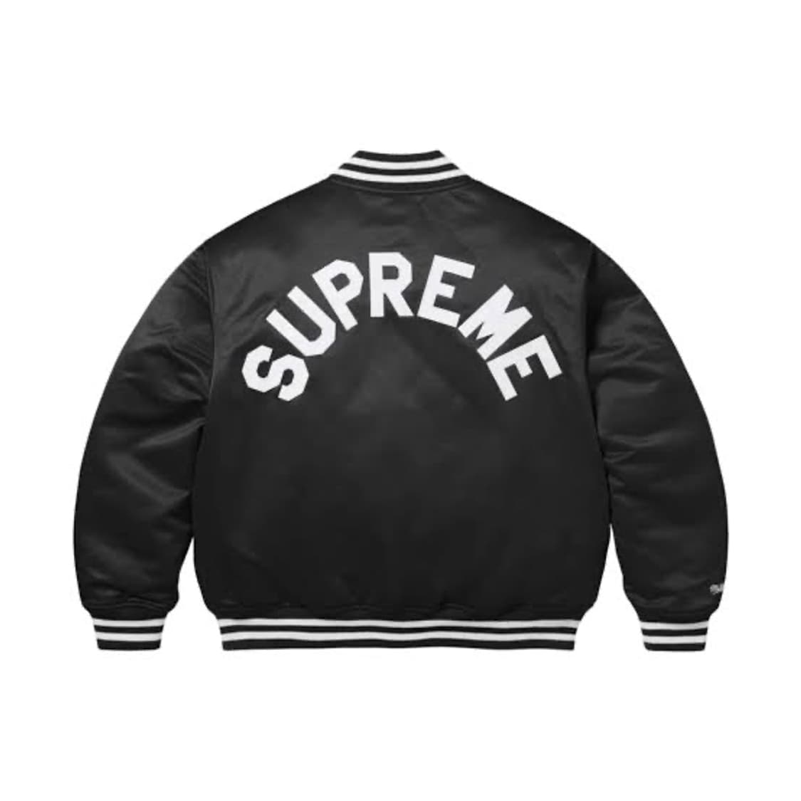 슈프림 미첼 & 네스 사틴 바시티 자켓 블랙 - 24FW 상품이미지1