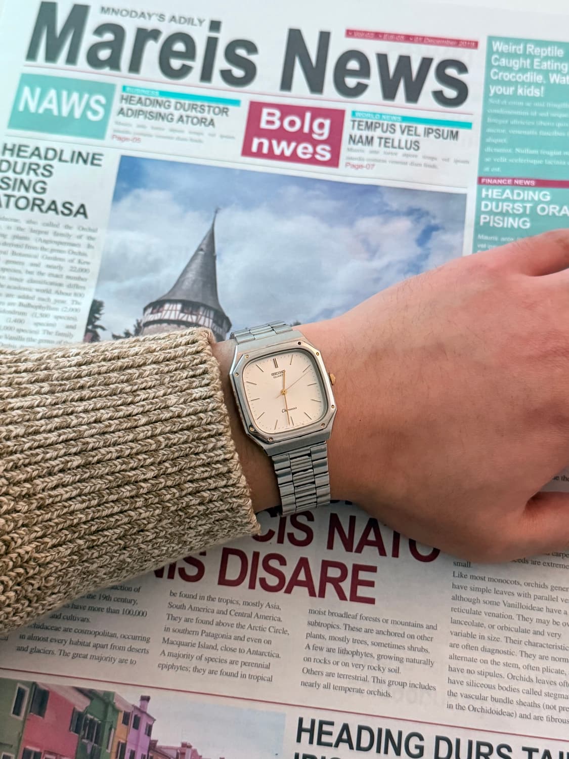Seiko 세이코 Chronos 쿼츠 스퀘어 콤비  상품이미지5
