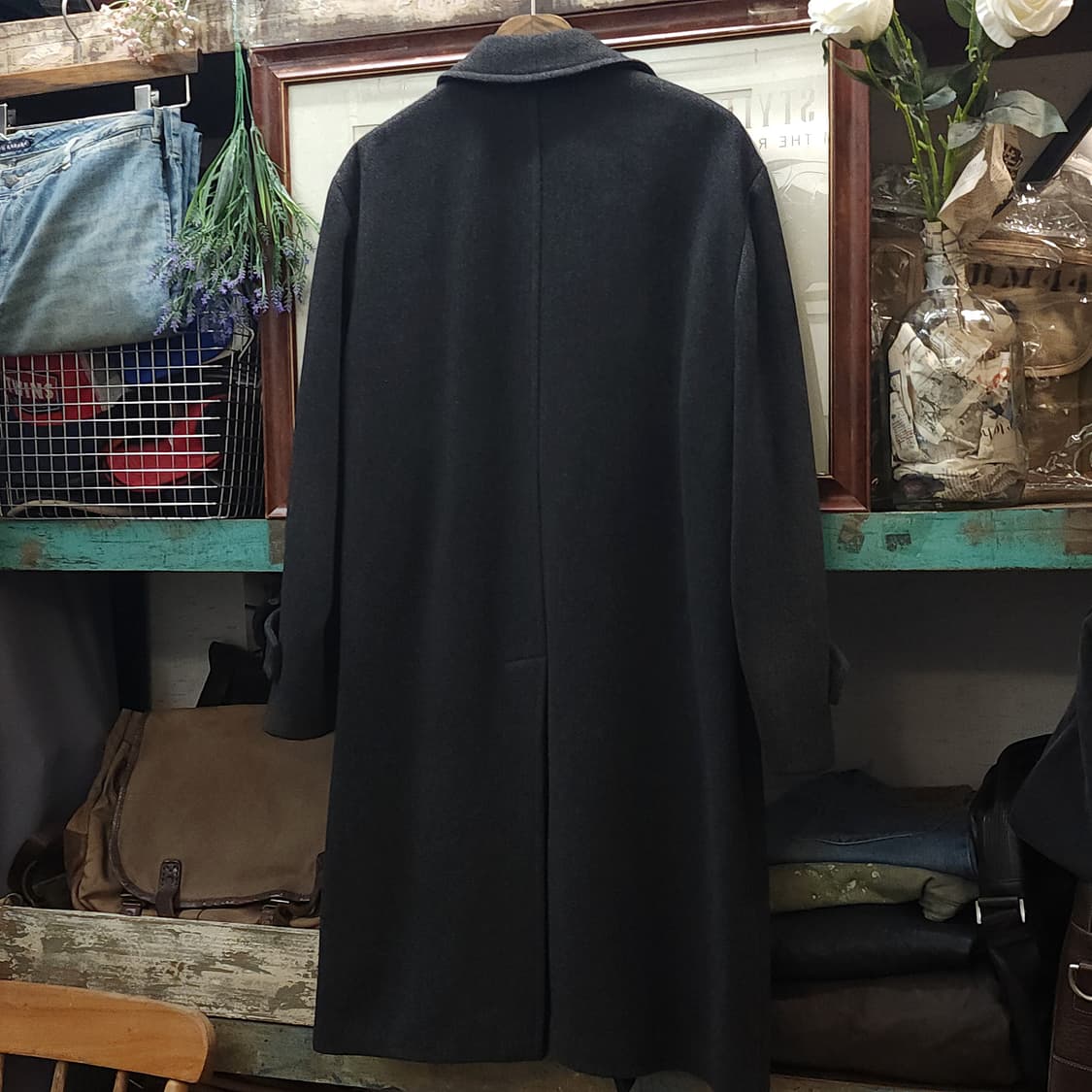 90s 트루사르디 울코트 발마칸 코트 챠콜 그레이 48 상품이미지2