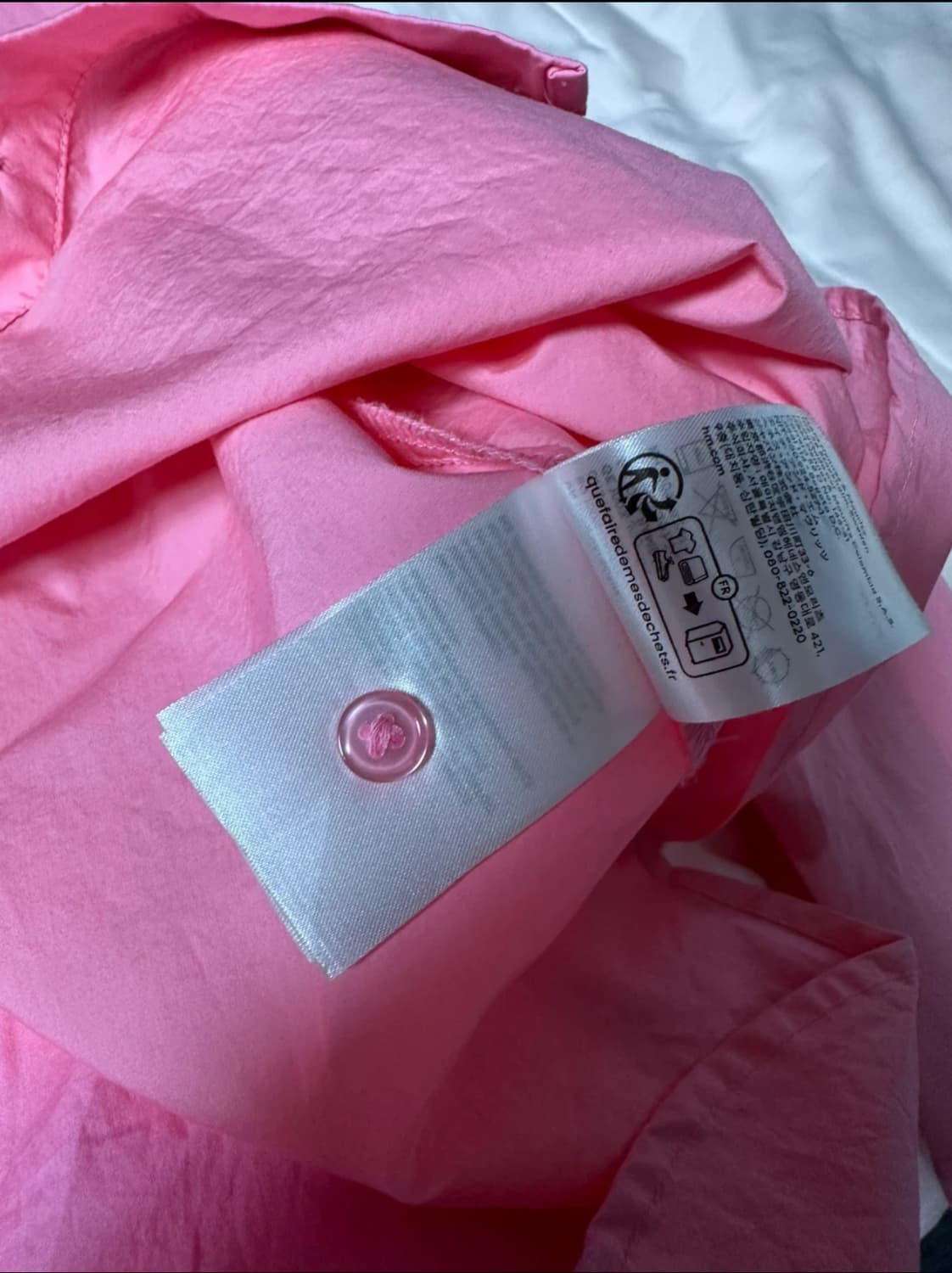 H&M 핑크 오버핏 셔츠(m) 상품이미지5