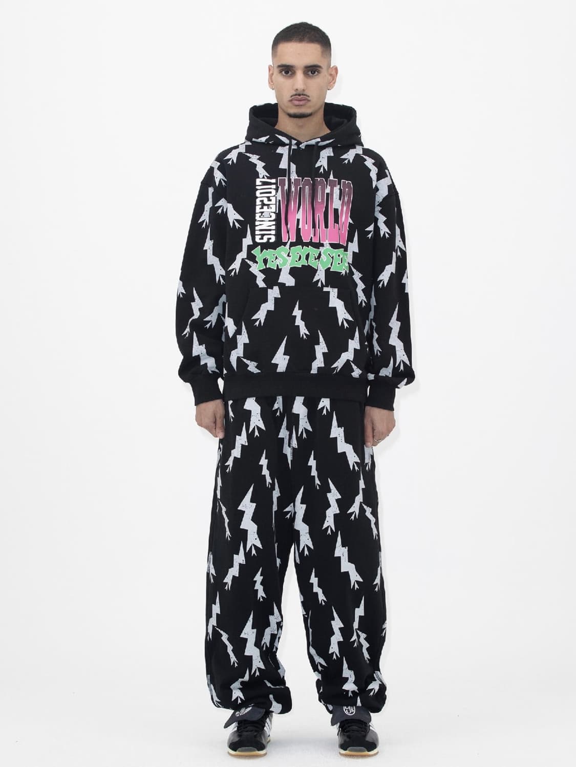 예스아이씨 SN 월드 스웻 후드 조거 셋업 세트 블랙 L 상품이미지7