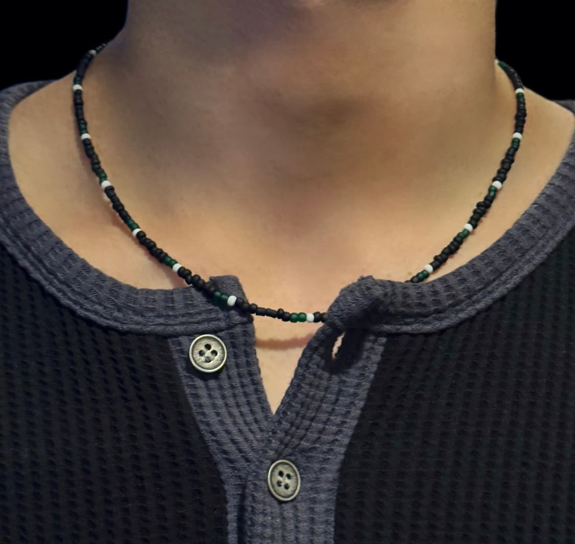 Ellavo green edge bead necklace 상품이미지1