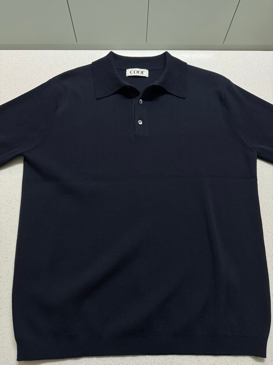 (M, 100) (새 상품) 쿠어 컴팩트 샌디 폴로 니트 다크네이비 상품이미지1