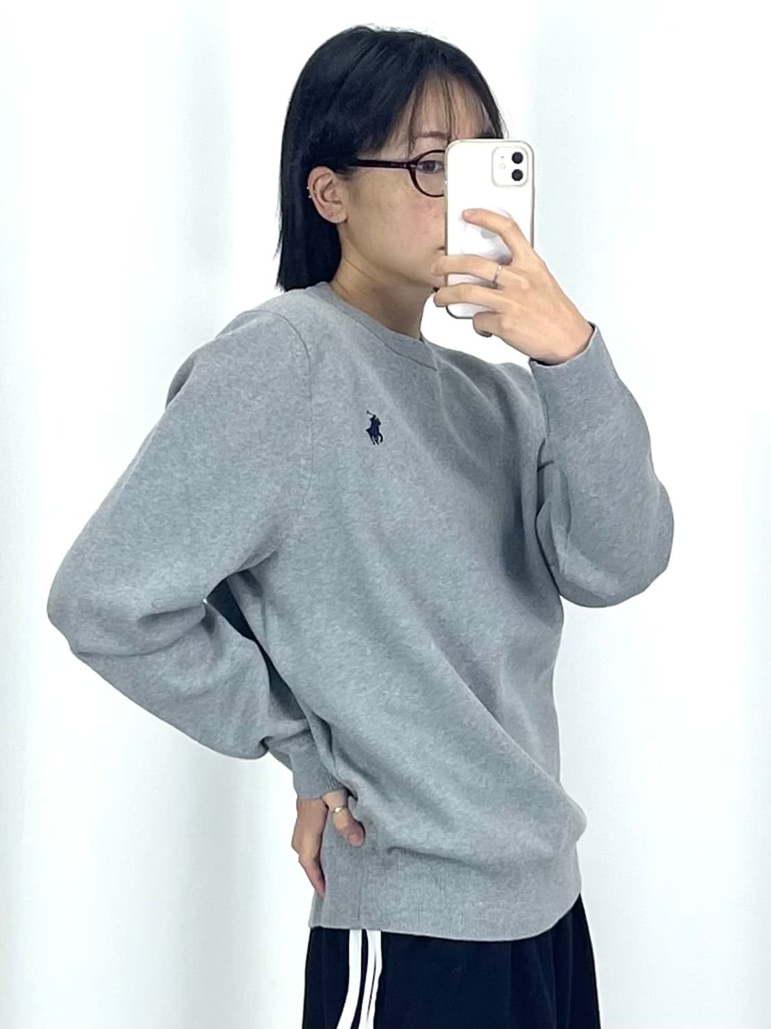  [L]폴로 여성 그레이 니트 맨투맨CK9775 상품이미지3