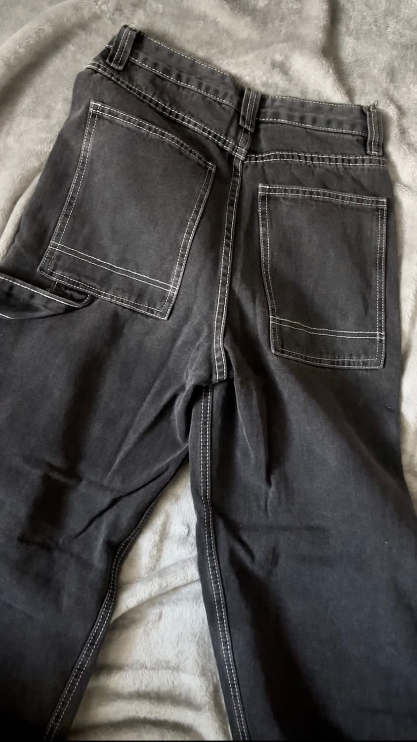 빈티지 스트랩 흑청 스티치 데님  상품이미지2