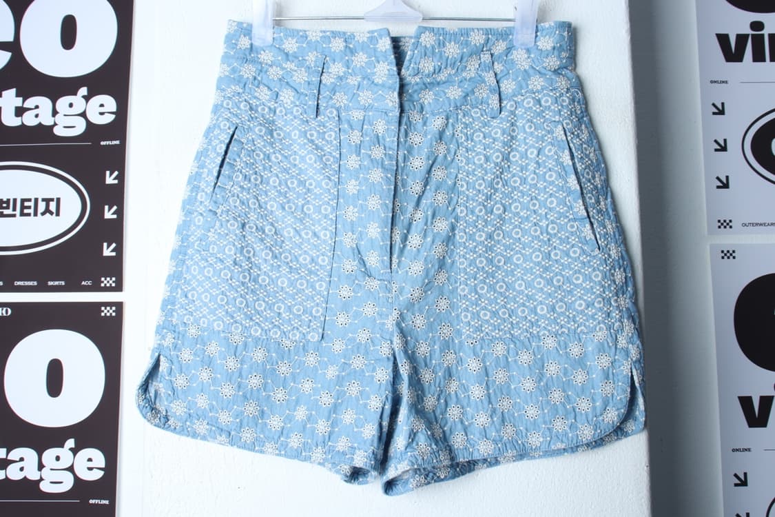 W(M) 자라 반바지 팬츠 자수 연블루 숏 유니크-P1P10328 상품이미지2