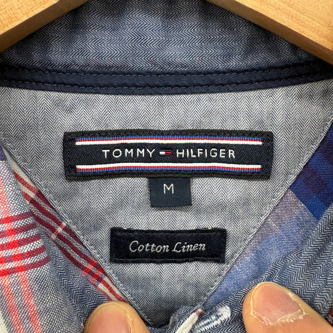 타미힐피거 체크 셔츠 남방 남성M 상품이미지3