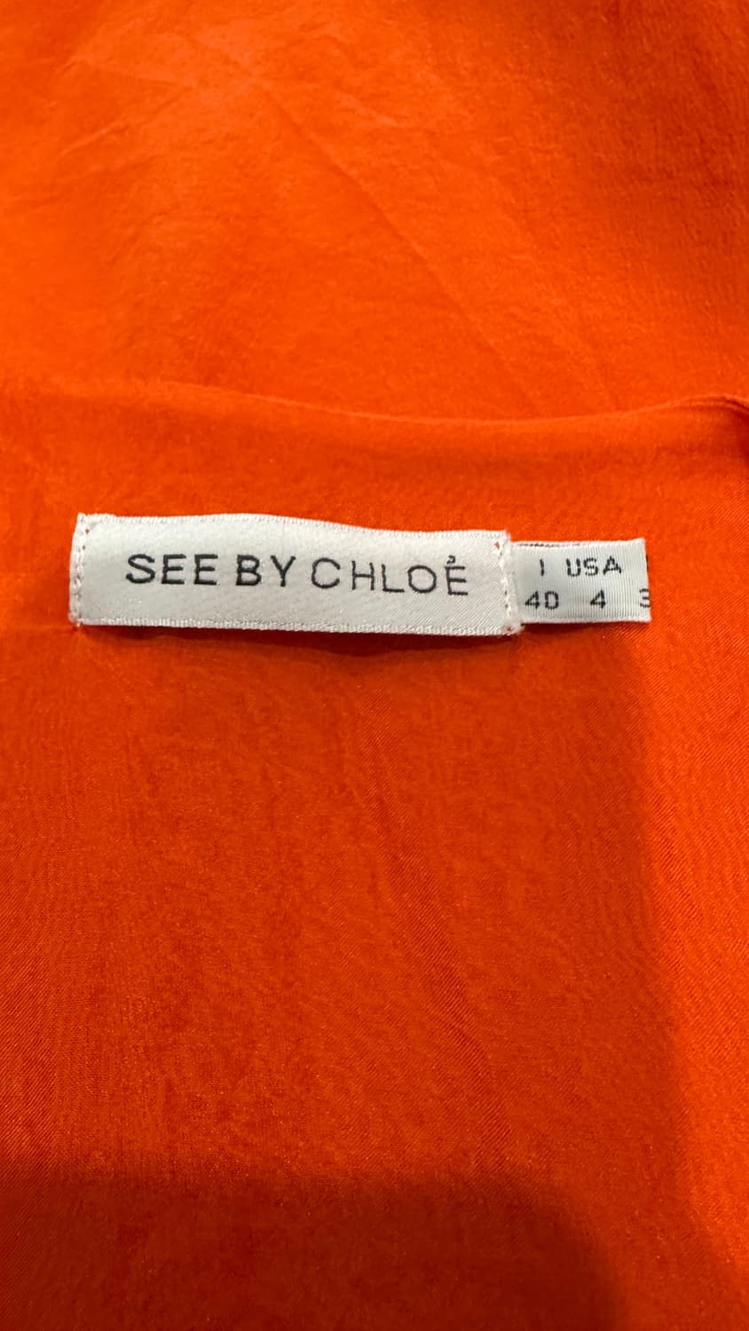끌로에 See by Chloé 오렌지 실크 민소매 탑 40 정품 상품이미지3