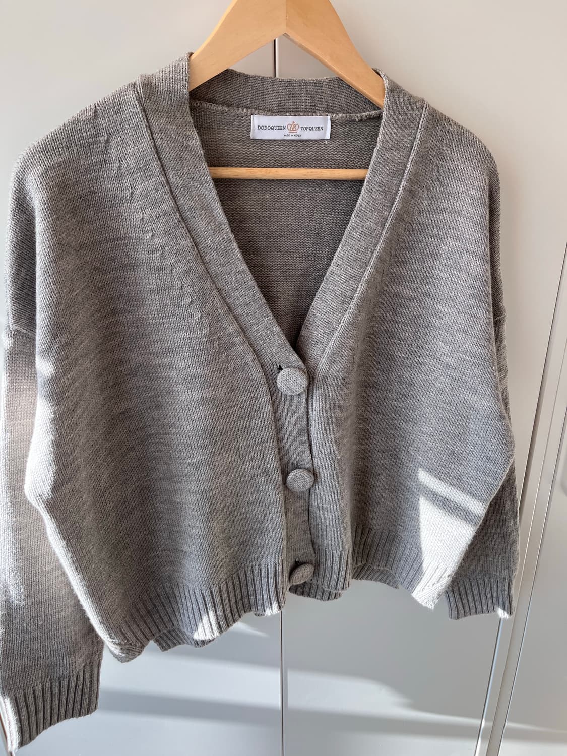Dodoqueen 그레이 브이넥 니트 가디건 상품이미지9