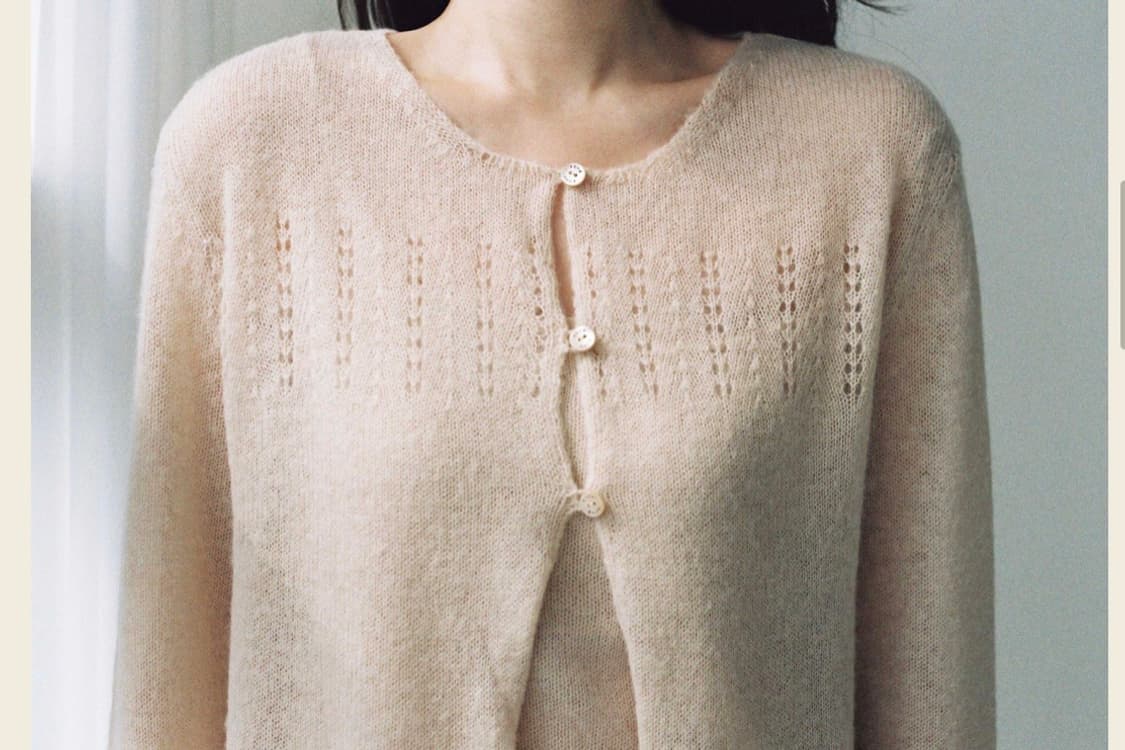 스너그눅 mellow cardigan 베이지 새상품 상품이미지4