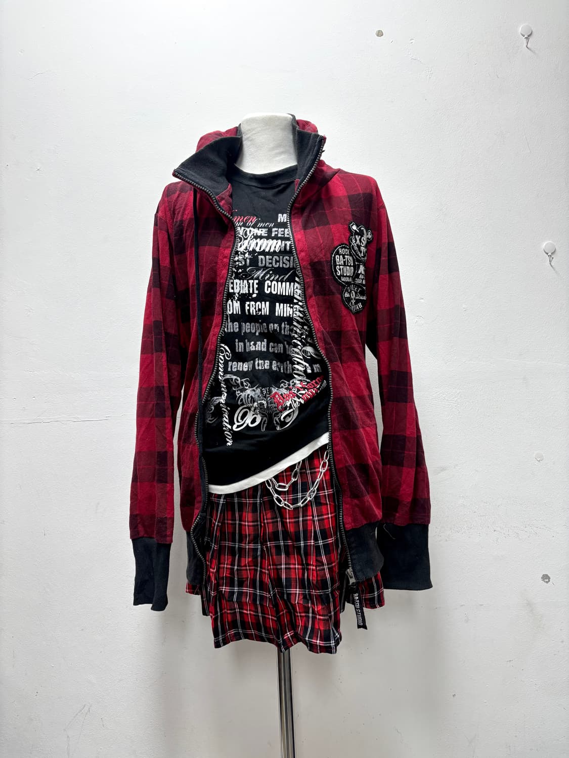 [BA-TSU]Skull Patch Bono Hoodie Zip Up 상품이미지1