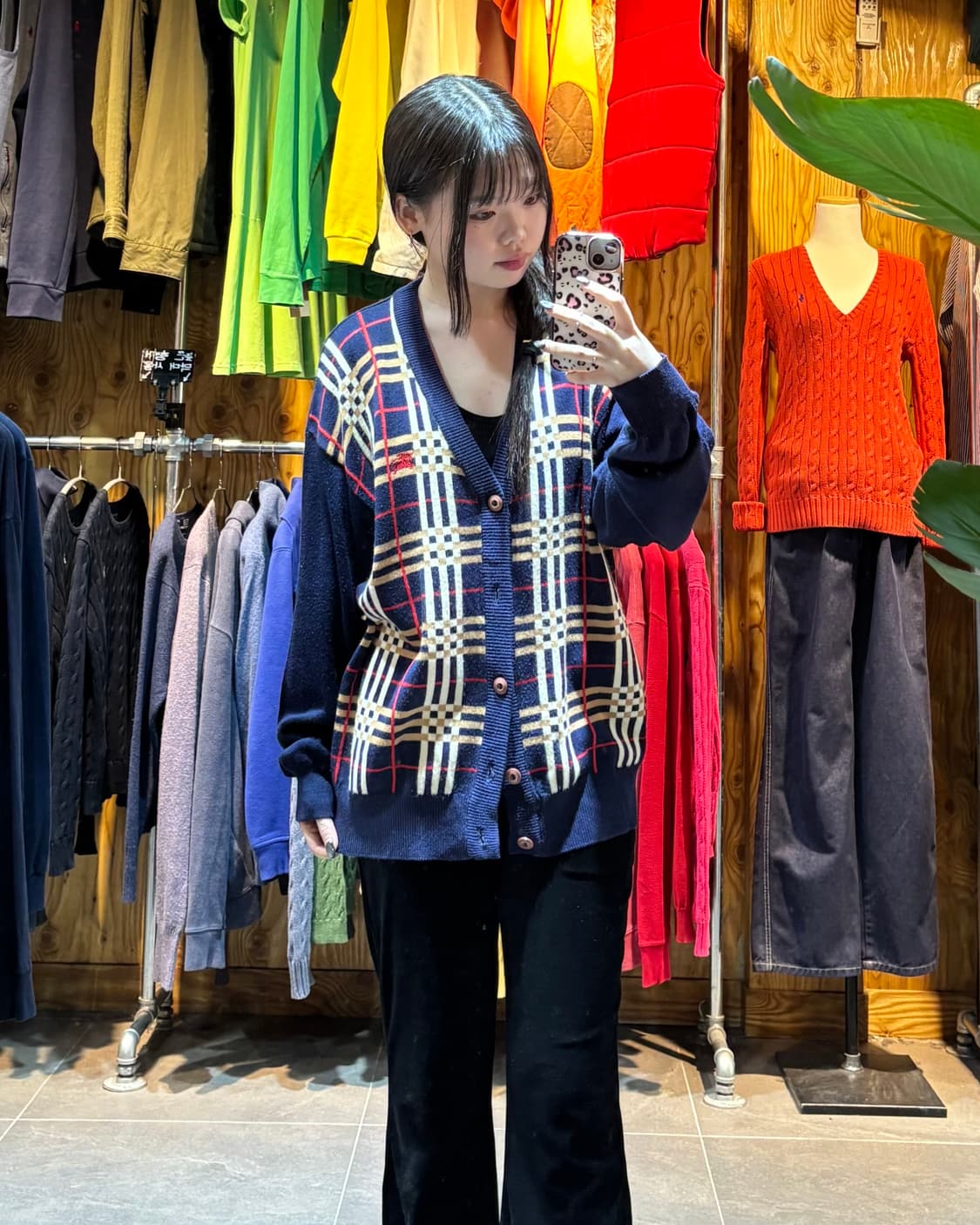 L 버버리 노바체크 레드로고 네이버 가디건 상품이미지1