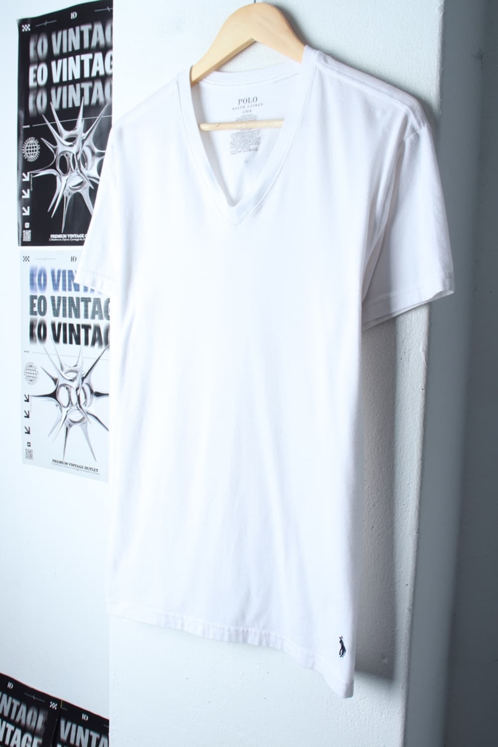 (L-XL) 폴로 랄프로렌 반팔 티셔츠 브이넥 화이트 포니-H30122 상품이미지1