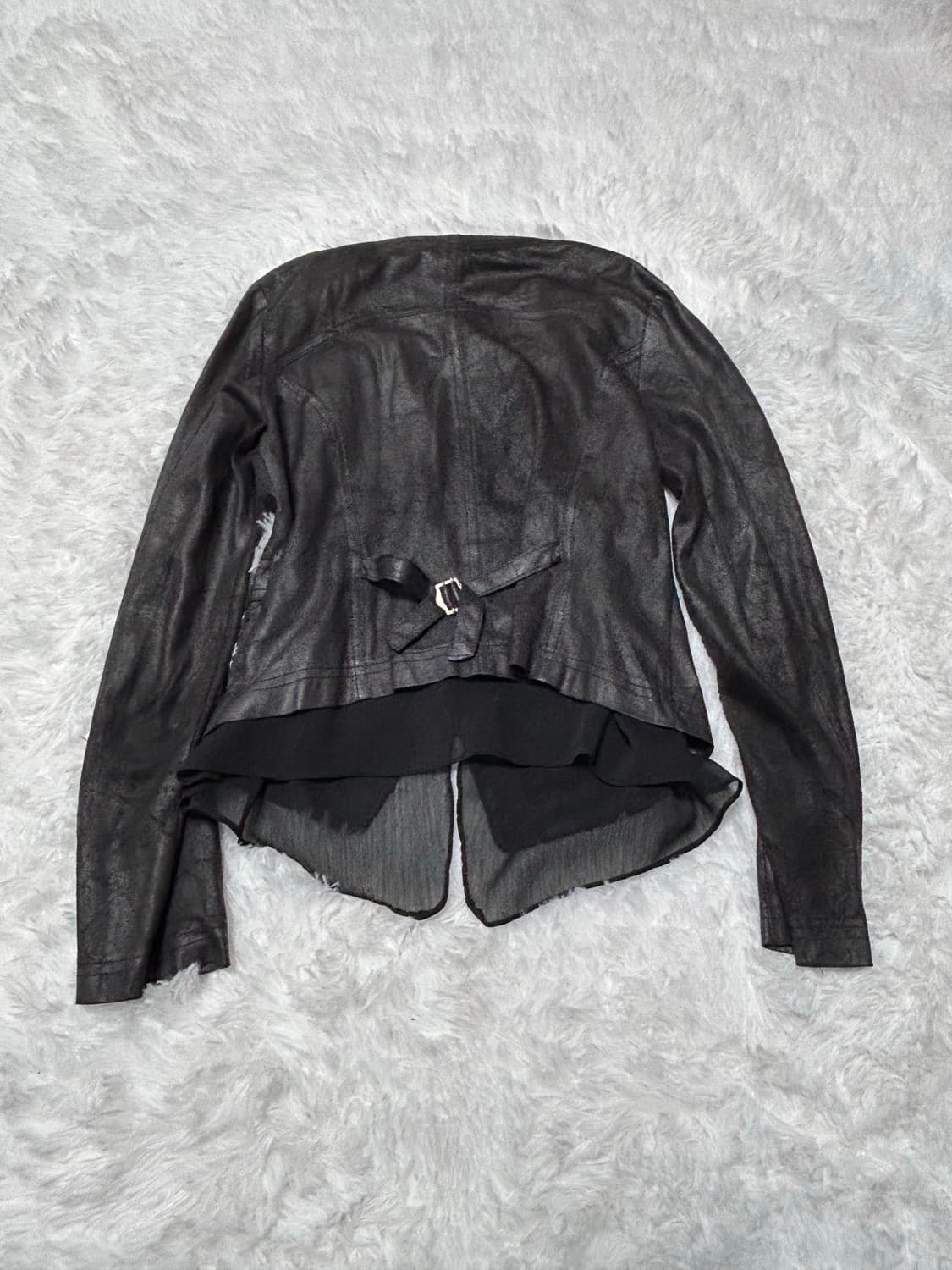 00’s drape lace detailed lether jacket 상품이미지5