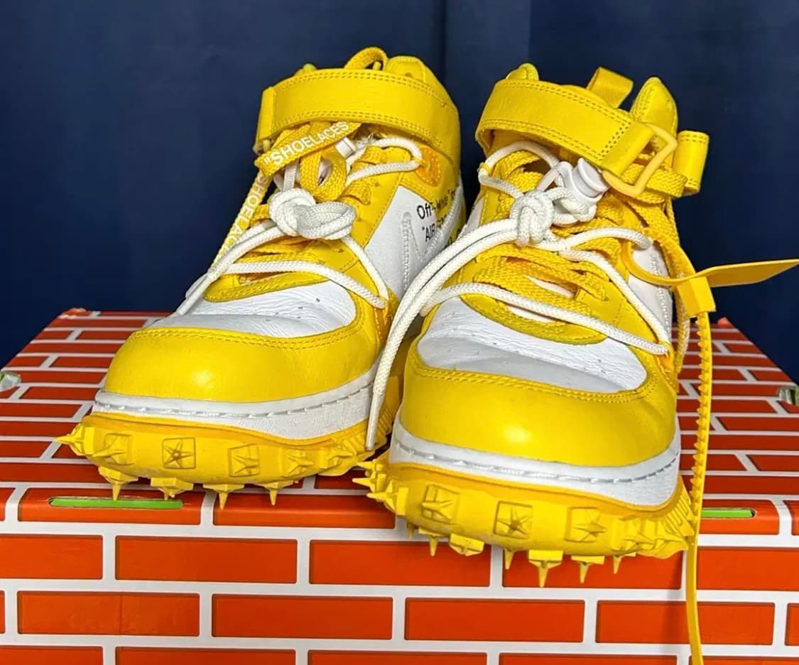 나이키 오프화이트 에어포스1 레더 바시티 메이즈 265 상품이미지3