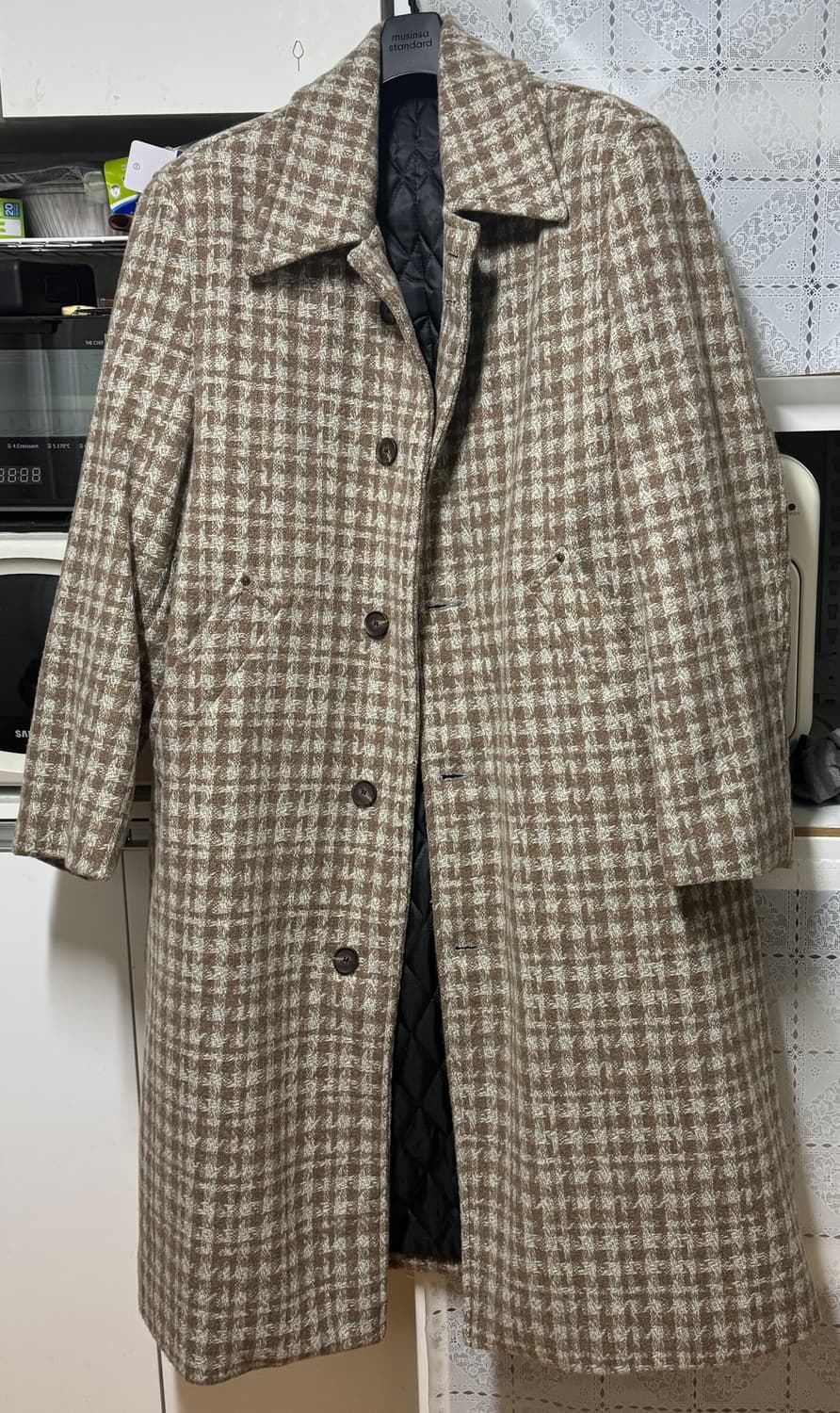 웨슬리휴스턴 체크 발마칸 코트 M사이즈 상품이미지3