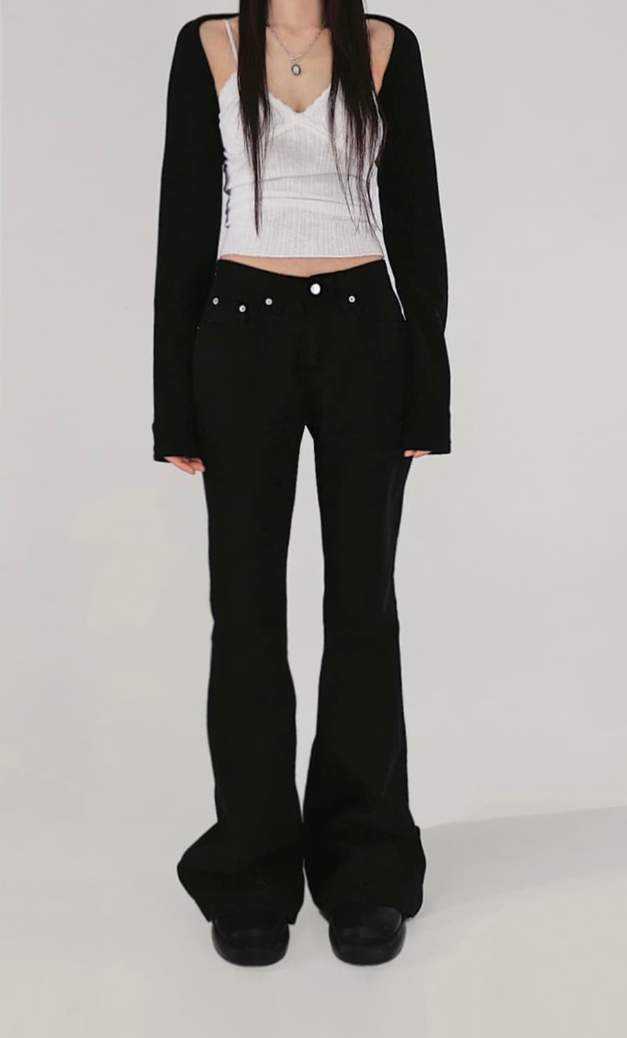 OOT OOTJ 블랙 부츠컷 팬츠[L] 상품이미지1