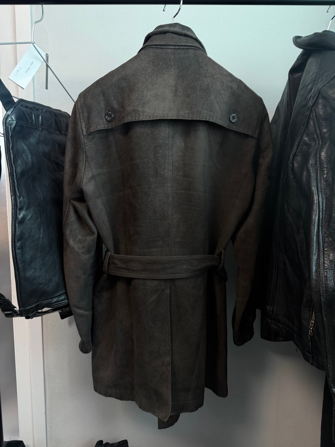 TORNADO MART 워시드 레더 벨티드 코트 L 상품이미지2