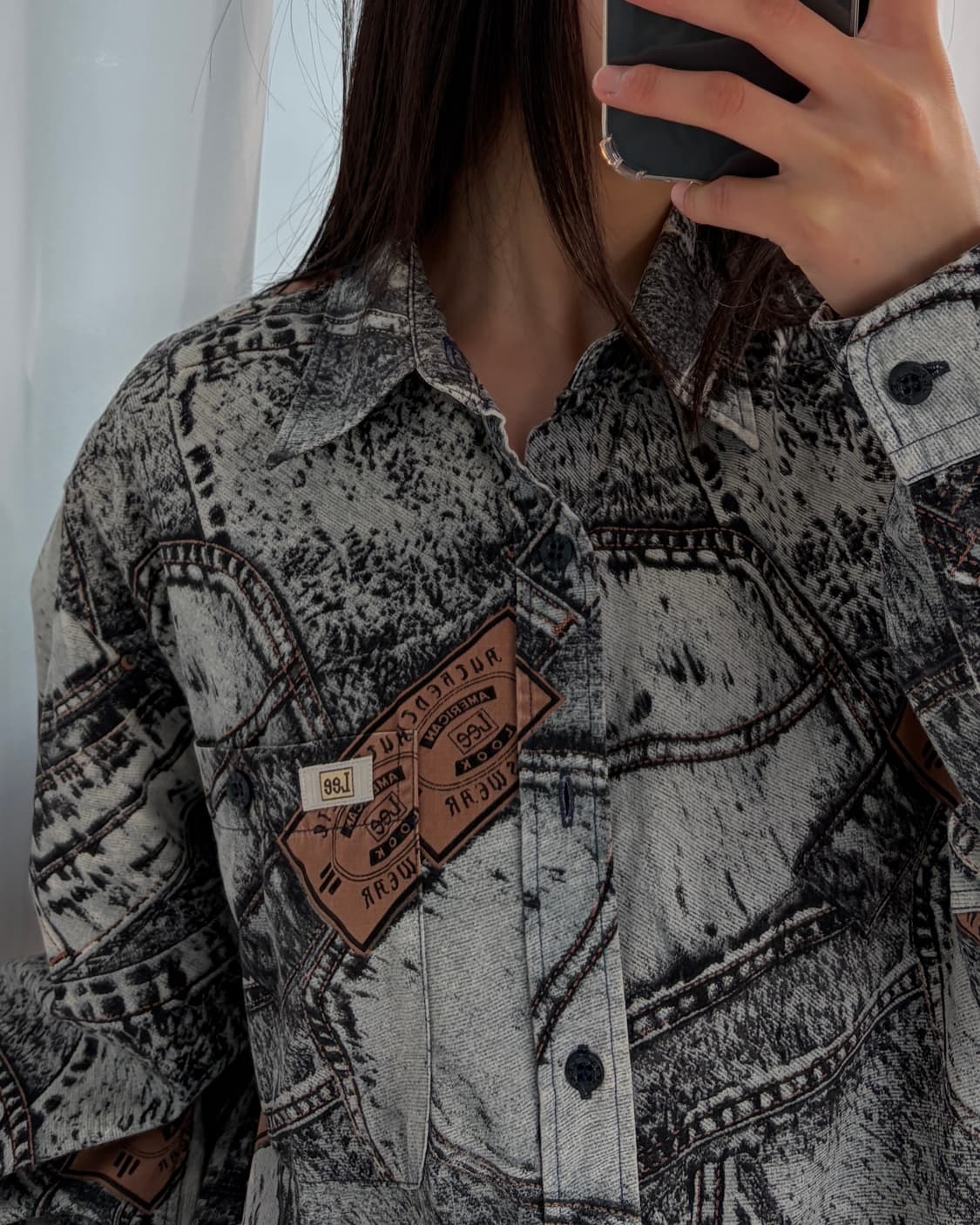 [M]Lee 리 90s 데님 패턴 보헤미안 셔츠 상품이미지3