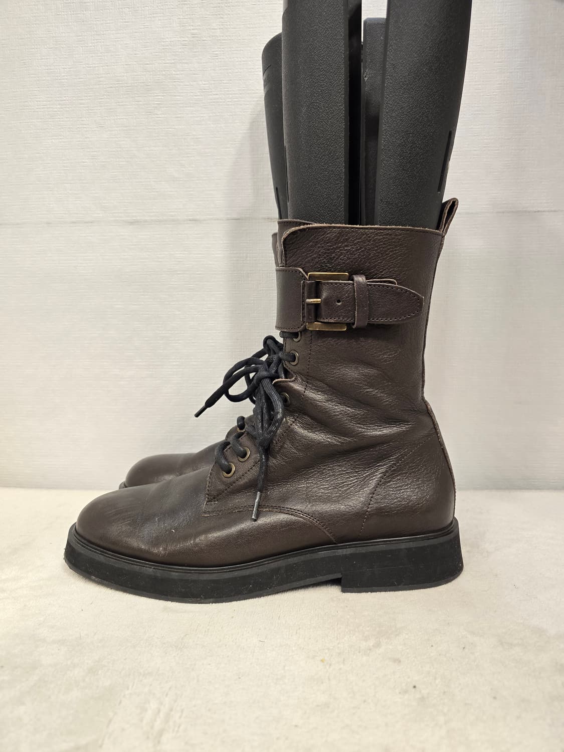 마시모두띠 브라운 가죽 레이스업 부츠 38(245~250) 상품이미지1