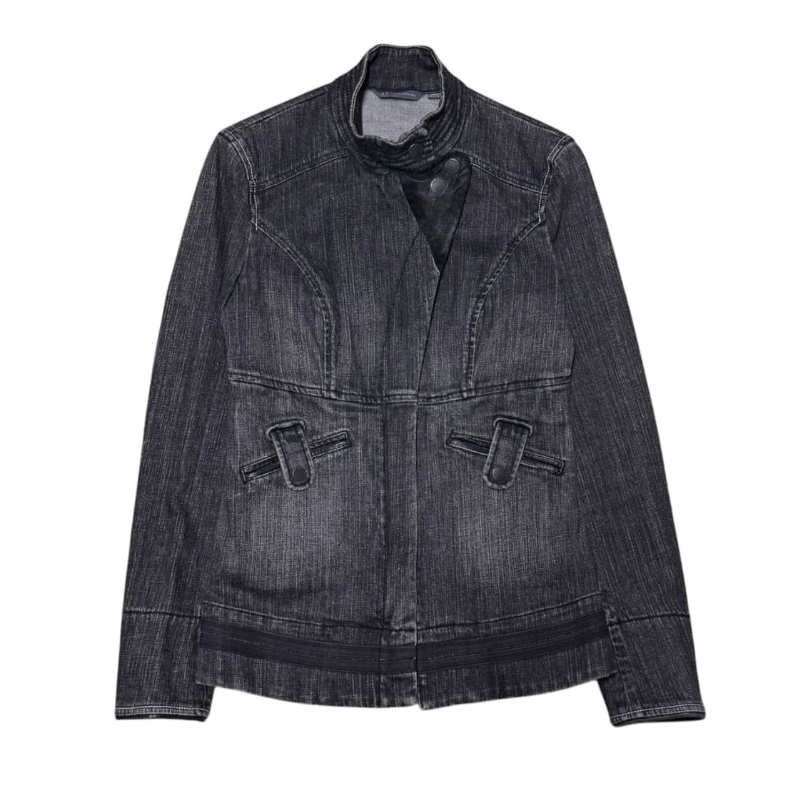아르마니 익스체인지 우먼스 가먼트 플레어 흑청 데님 자켓 상품이미지1