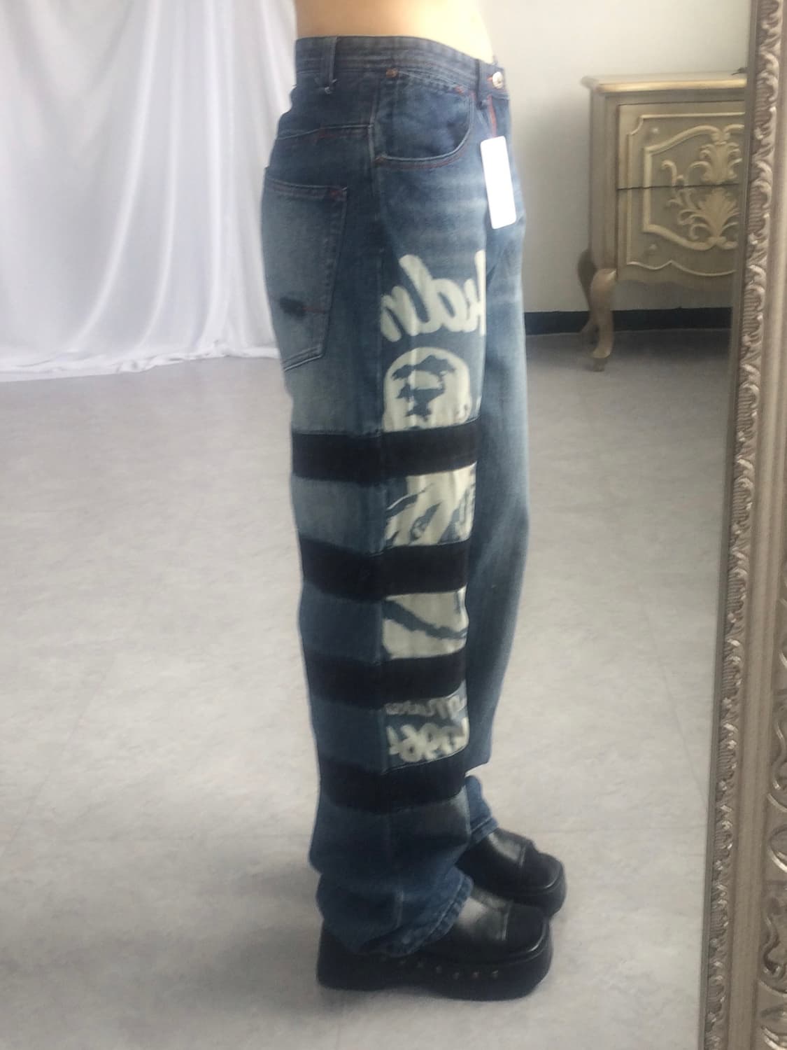 Printing point denim pants 상품이미지5