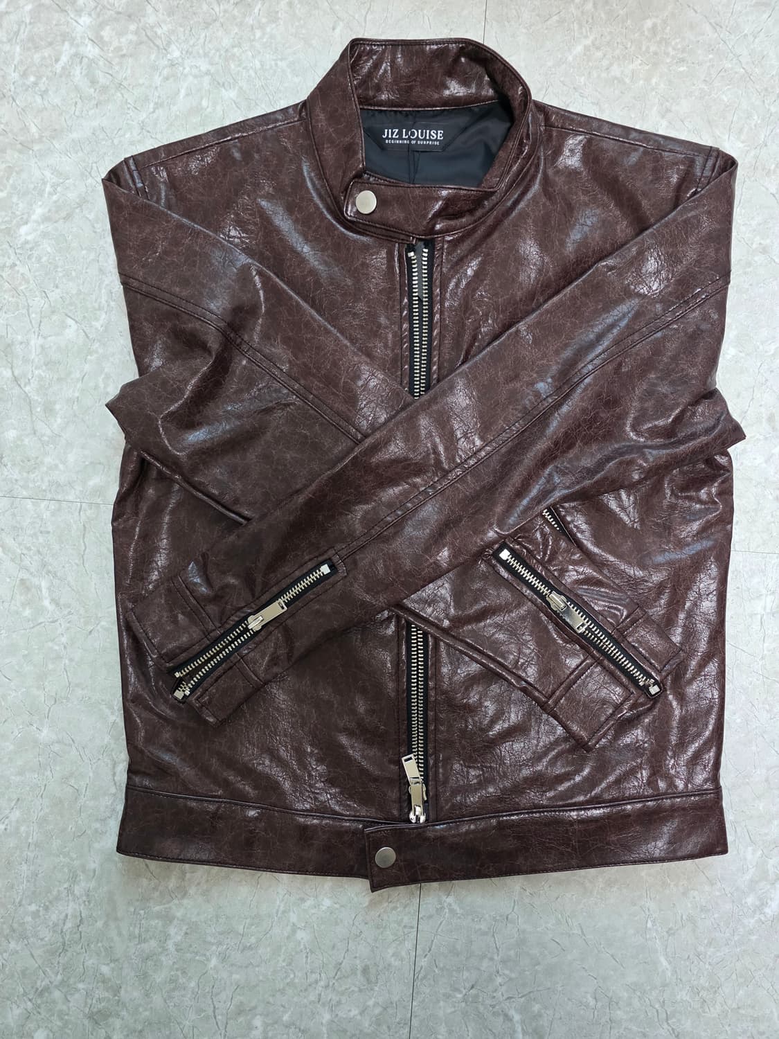 브라운 레더자켓 상품이미지1