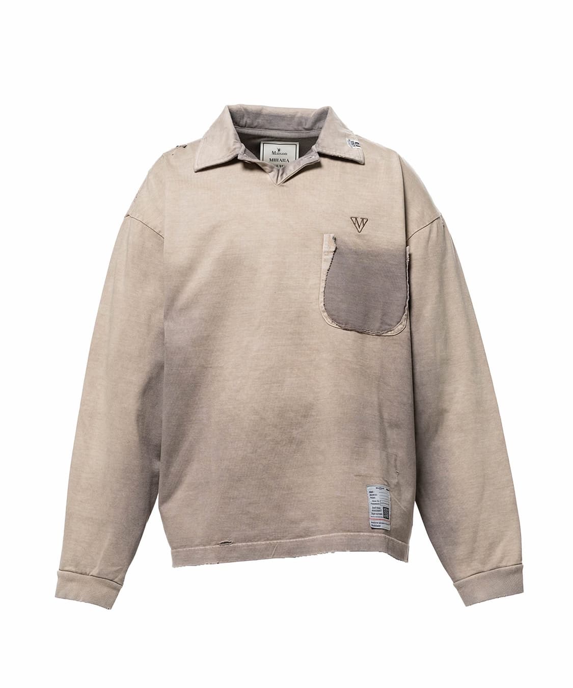 [50,52]미하라야스히로 26ss 선 페이드 폴로 티셔츠/베이지 상품이미지4