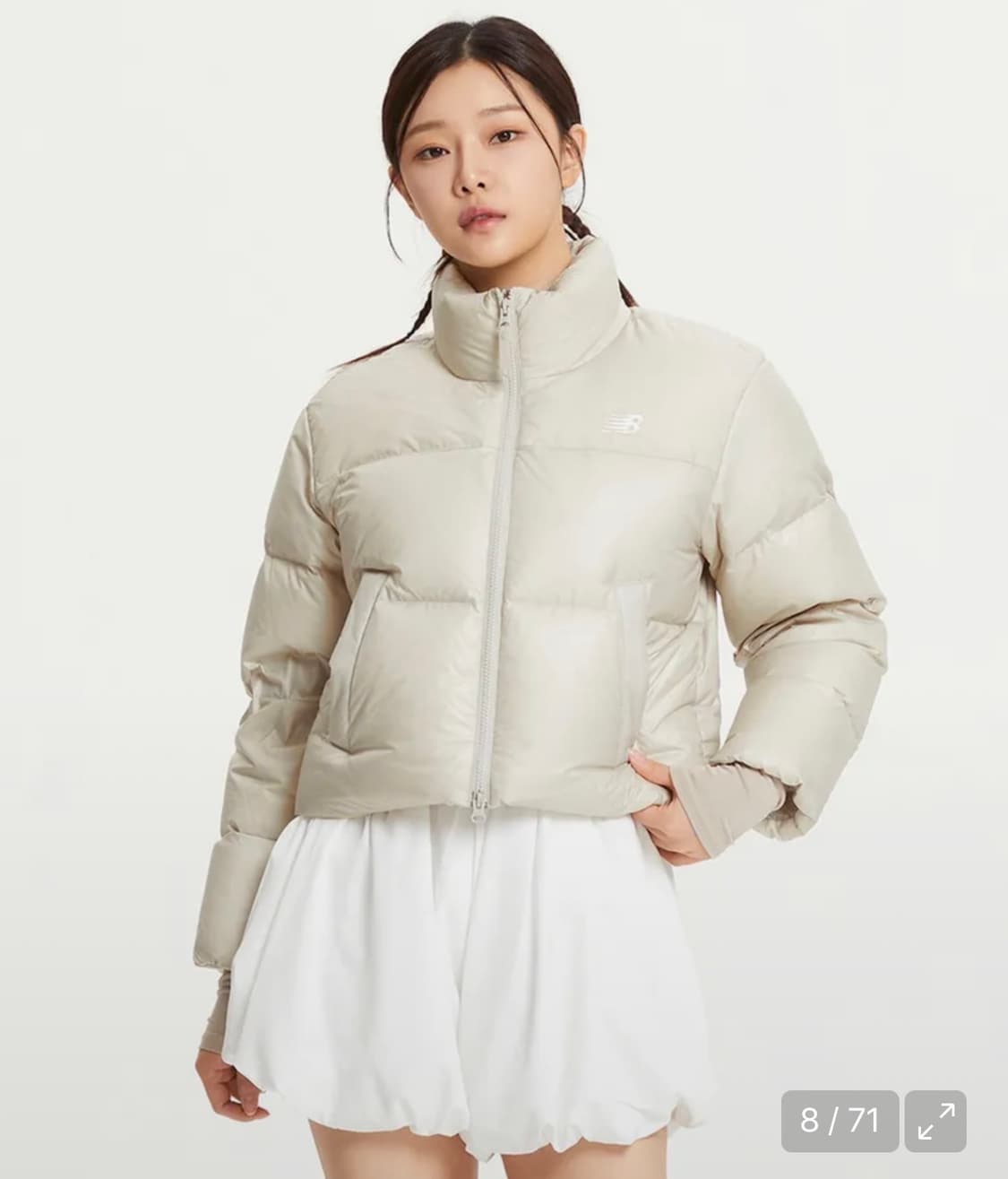 뉴발란스 우먼 액티브 숏 구스다운 글로시 베이지 상품이미지2