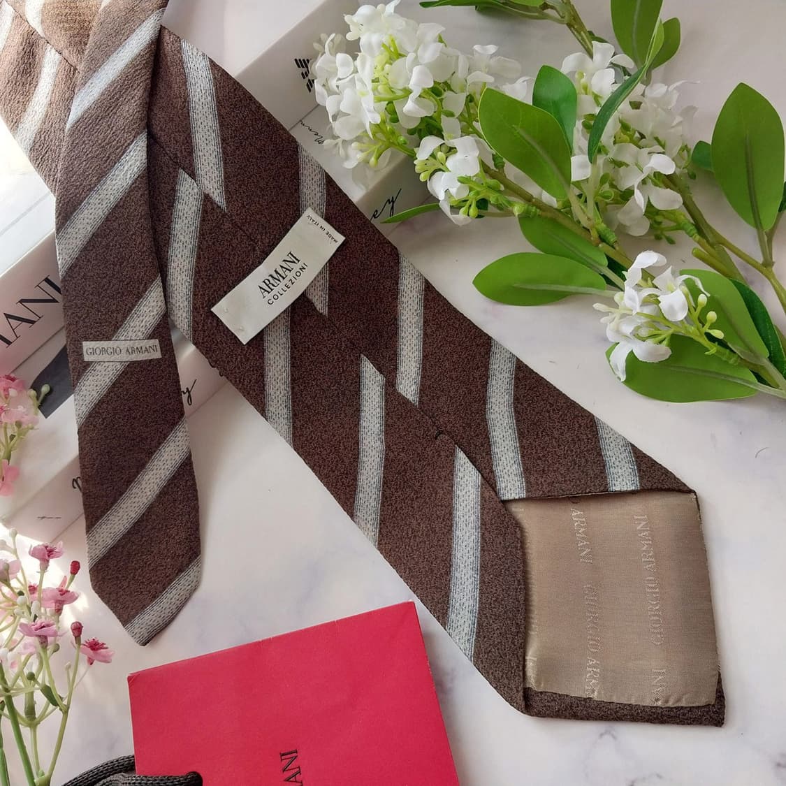 아르마니 꼴레지오니 실크 스트라이프 넥타이 9.6cm A+등급 K1895 상품이미지6